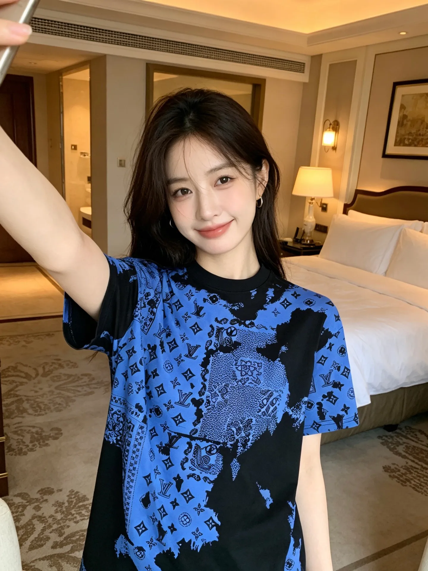 Louis Vuitton/Louis Vuitton cashew flower print short sleeves